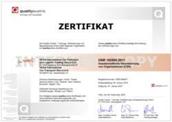 Zertifikat ONR 192500:2011 von qualityaustria